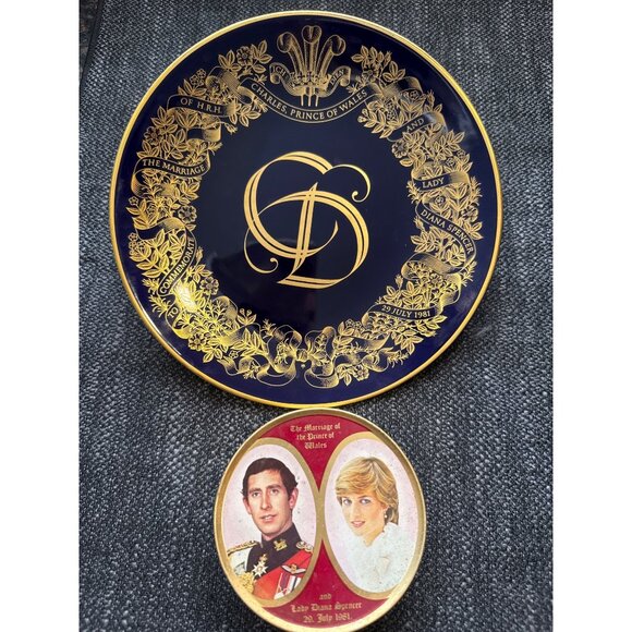 Royal Wedding Commemorative Plate & Travel Sweets Tin - Picture 1 of 7